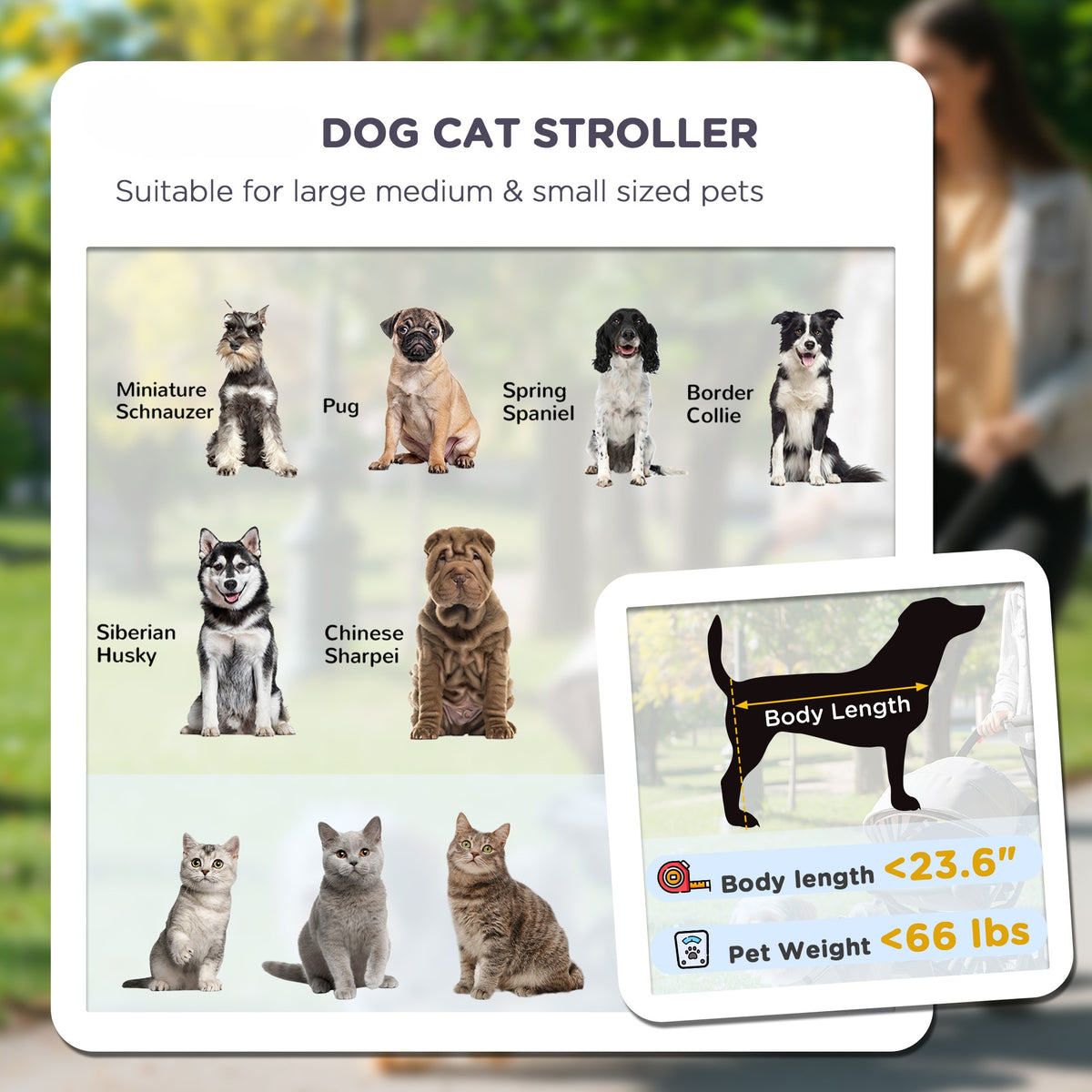 Heavy-Duty Foldable Pet Stroller with Shock Absorption for Medium & Large Dogs